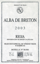 ALBA DE BRETÓN - ageing wine