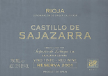 CASTILLO DE SAJAZARRA - wine for aging