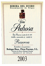 VIÑA PEDROSA - wine for aging